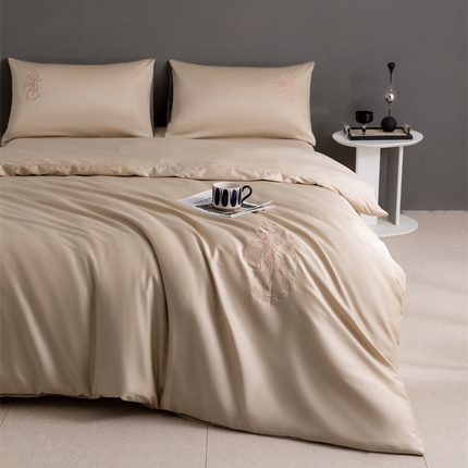 2025新款50S100支全棉四件套单品系列-四件套 卡其色