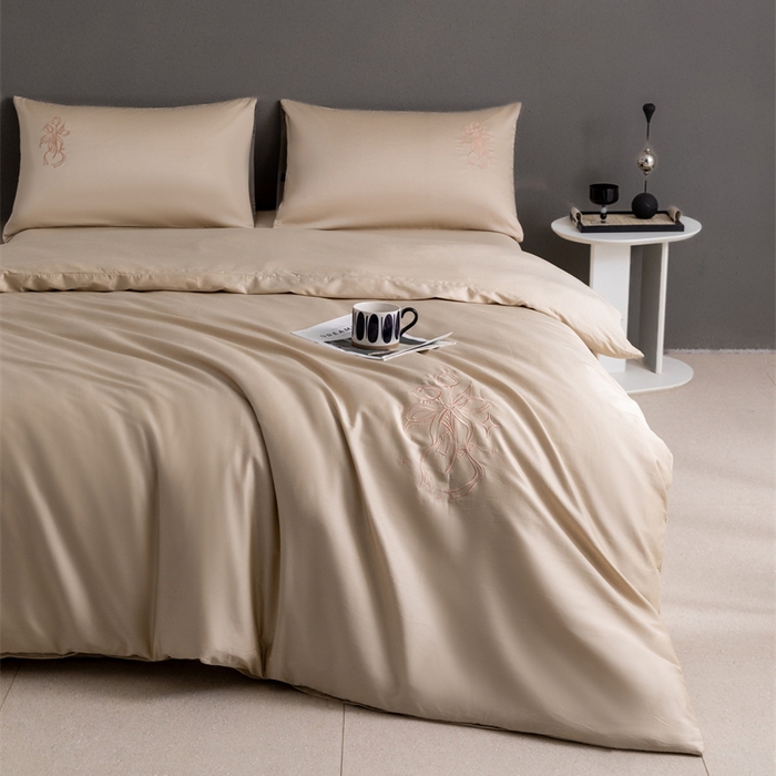 91家纺网 家纺一手货源 找家纺 2025新款50S100支全棉四件套单品系列-四件套 卡其色