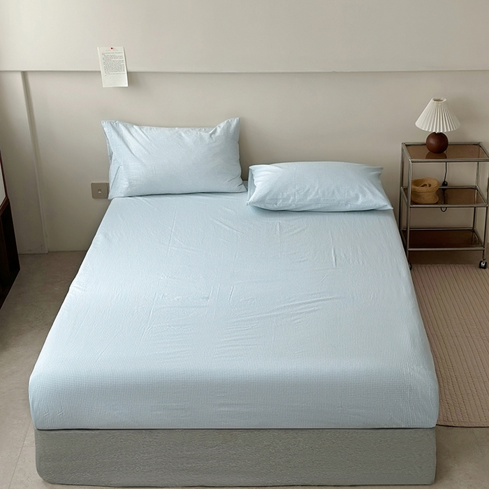 91家纺网 家纺一手货源 找家纺 水洗的故事 2025新款色织水洗棉单枕套 小小格兰