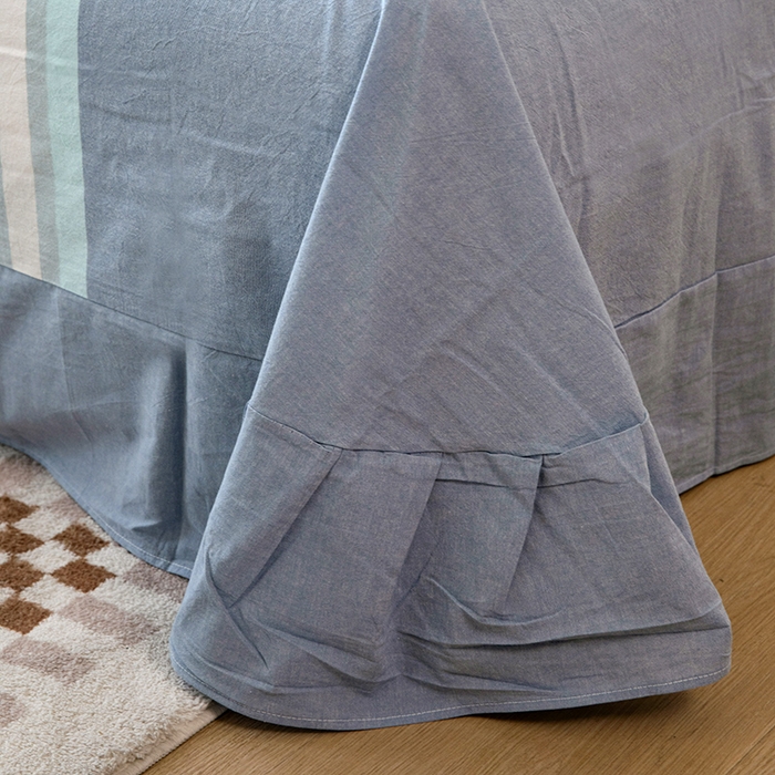 91家纺网 家纺一手货源 找家纺 木易家居 2025新款全棉色织水洗棉四件套 丁香兰