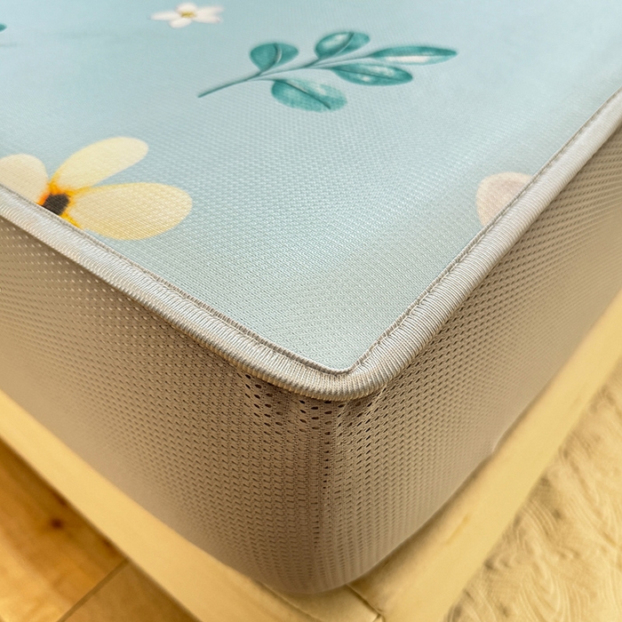 91家纺网 家纺一手货源 找家纺 518家纺 2025新款亲肤舒适A类碳光冰丝抗菌凉席【提供买家秀】席子【提供买家秀】-平铺款 花昔