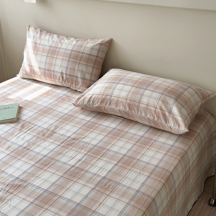 91家纺网 家纺一手货源 找家纺 水洗的故事 2025新款色织水洗棉单床单 云汐