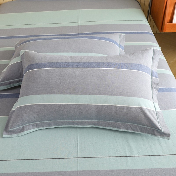 91家纺网 家纺一手货源 找家纺 木易家居 2025新款全棉色织水洗棉四件套 曼达拉