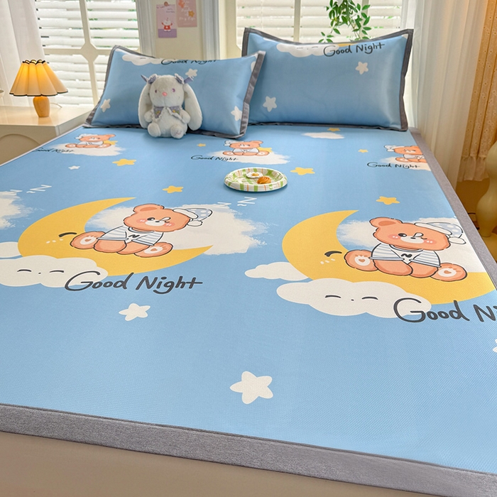 91家纺网 家纺一手货源 找家纺 518家纺 2026新款亲肤舒适A类碳光冰丝抗菌凉席【提供买家秀】席子【提供买家秀】-床笠款 晚安