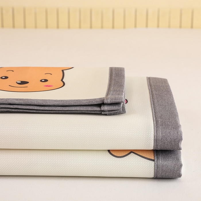 91家纺网 家纺一手货源 找家纺 518家纺 2025新款亲肤舒适A类碳光冰丝抗菌凉席【提供买家秀】席子【提供买家秀】-床笠款 维尼熊