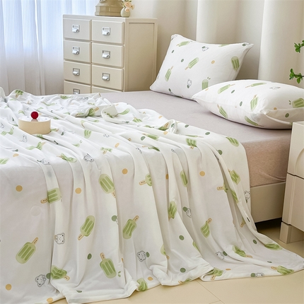 91家纺网 家纺一手货源 找家纺 青螺家纺 2025新款凉感丝艾草抗菌驱蚊夏凉被空调被3D时尚数码花卉卡通被子（支持质检） 冰淇淋派对