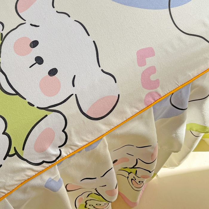 91家纺网 家纺一手货源 找家纺 艾橙 2025新款140克植物羊绒双边单床裙