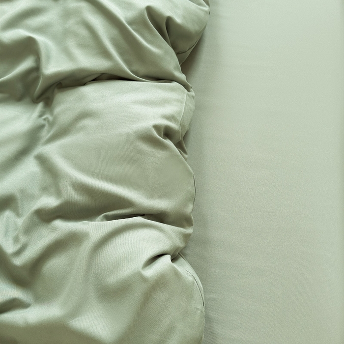 91家纺网 家纺一手货源 找家纺 可可家纺 2025新款ins风纯色磨毛简约水洗棉四件套亲肤床单被套三件套 纯草绿