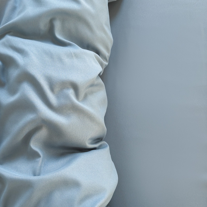 91家纺网 家纺一手货源 找家纺 可可家纺 2025新款ins风纯色磨毛简约水洗棉四件套亲肤床单被套三件套 纯月光蓝