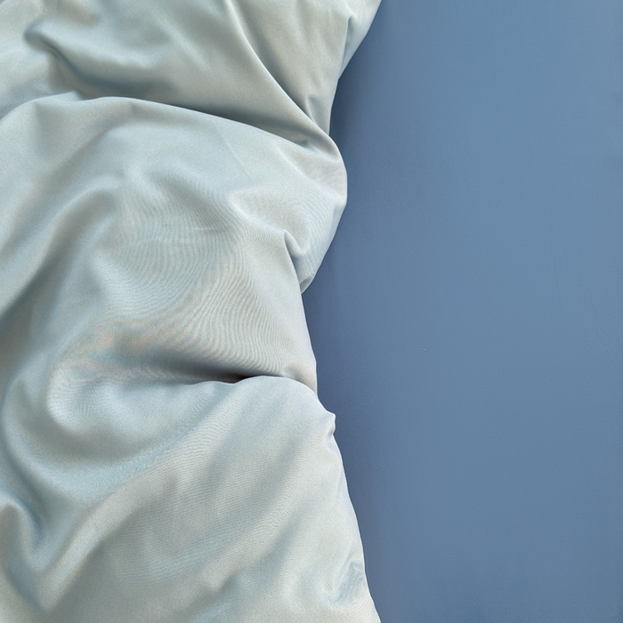 91家纺网 家纺一手货源 找家纺 可可家纺 2025新款ins风纯色磨毛简约水洗棉四件套亲肤床单被套三件套 雾霾蓝海蓝