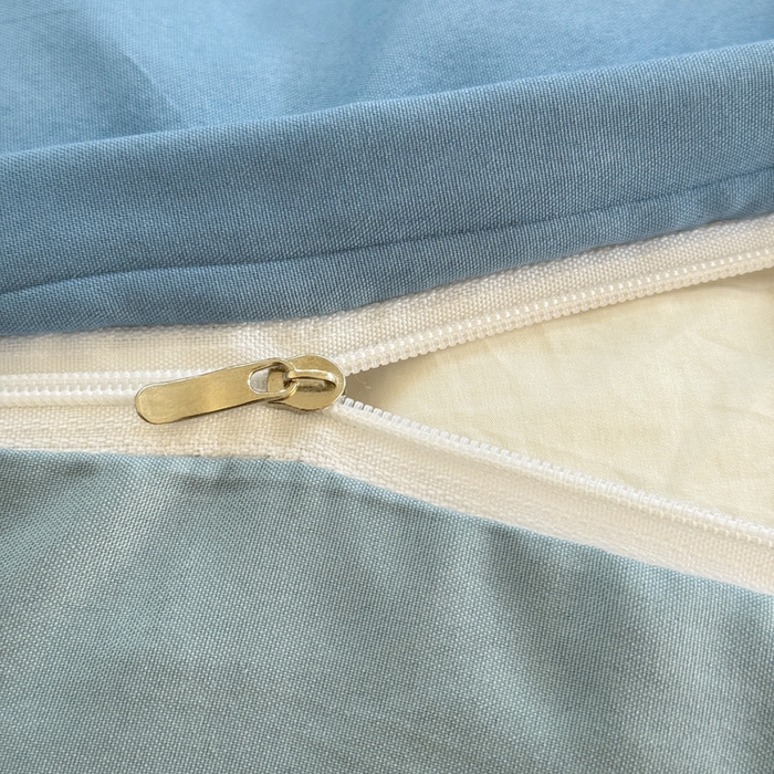 91家纺网 家纺一手货源 找家纺 可可家纺 2025新款ins风纯色磨毛简约水洗棉四件套亲肤床单被套三件套 雾霾蓝海蓝