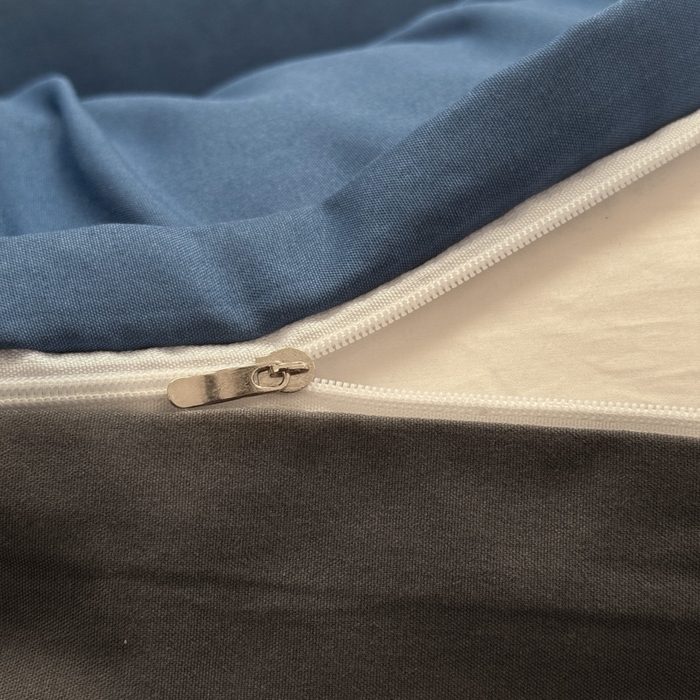 91家纺网 家纺一手货源 找家纺 可可家纺 2025新款ins风纯色磨毛简约水洗棉四件套亲肤床单被套三件套 诱惑蓝灰