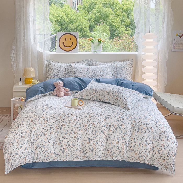 布可家纺 2025新款水洗棉印花四件套系列 花开朵朵