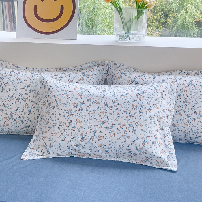 91家纺网 家纺一手货源 找家纺 布可家纺 2025新款水洗棉印花四件套系列 花开朵朵