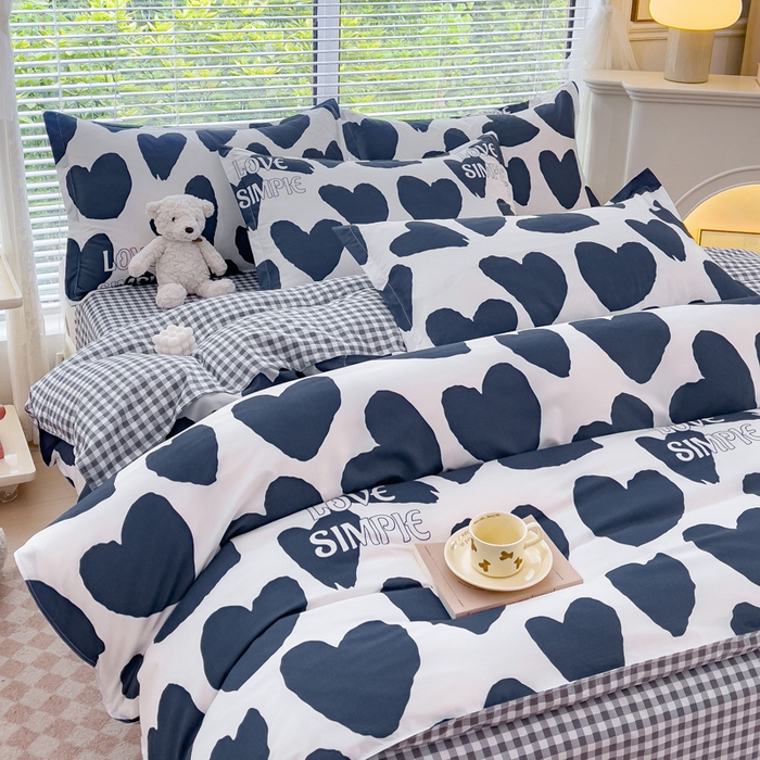 91家纺网 家纺一手货源 找家纺 布可家纺 2025新款水洗棉印花四件套系列 简尚