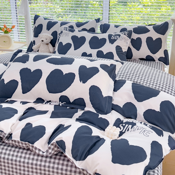 91家纺网 家纺一手货源 找家纺 布可家纺 2025新款水洗棉印花四件套系列 简尚