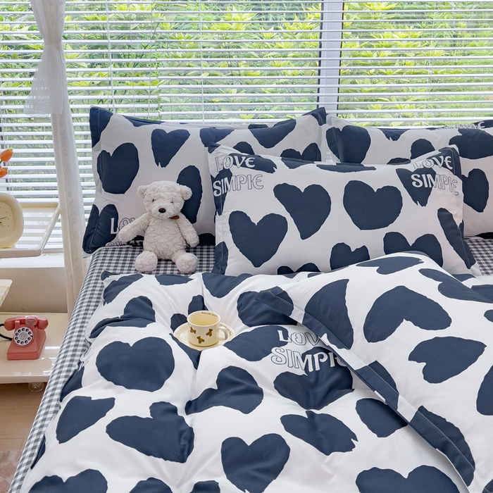 91家纺网 家纺一手货源 找家纺 布可家纺 2025新款水洗棉印花四件套系列 简尚