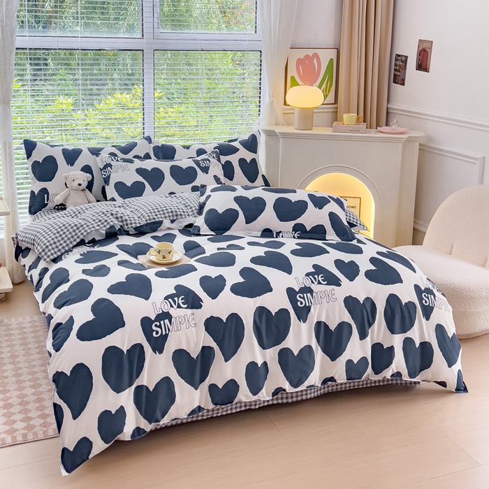 91家纺网 家纺一手货源 找家纺 布可家纺 2025新款水洗棉印花四件套系列 简尚