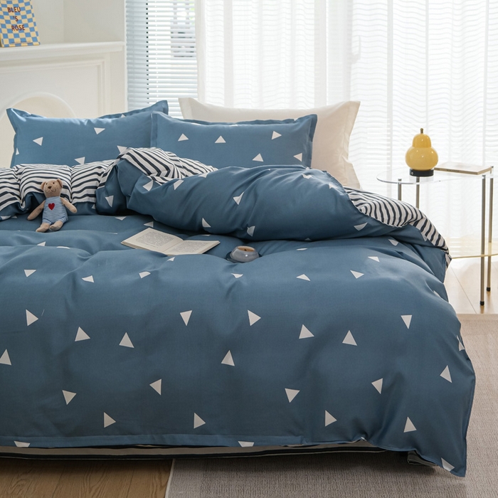 91家纺网 家纺一手货源 找家纺 布可家纺 2025新款水洗棉印花四件套系列 简致生活