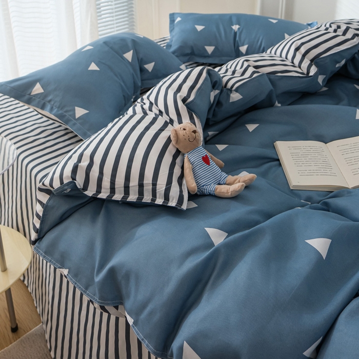 91家纺网 家纺一手货源 找家纺 布可家纺 2025新款水洗棉印花四件套系列 简致生活