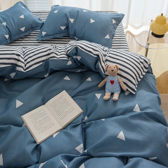 91家纺网 家纺一手货源 找家纺 布可家纺 2025新款水洗棉印花四件套系列 简致生活