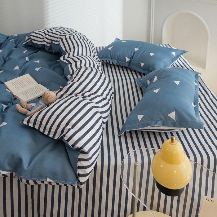 91家纺网 家纺一手货源 找家纺 布可家纺 2025新款水洗棉印花四件套系列 简致生活