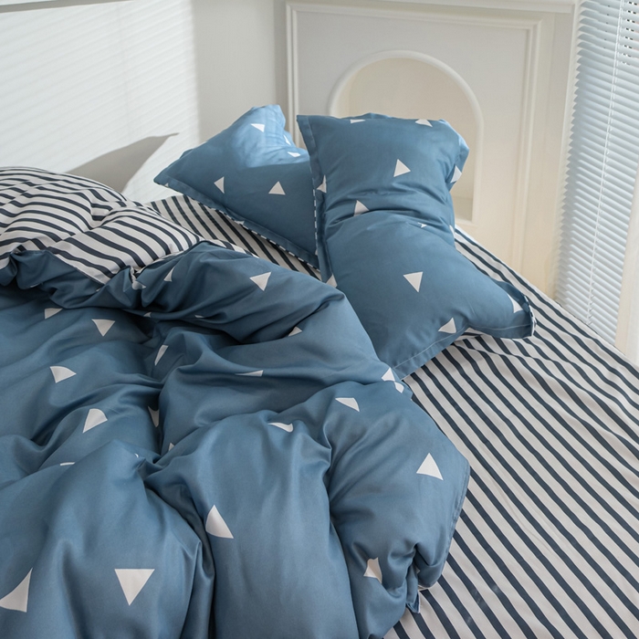 91家纺网 家纺一手货源 找家纺 布可家纺 2025新款水洗棉印花四件套系列 简致生活