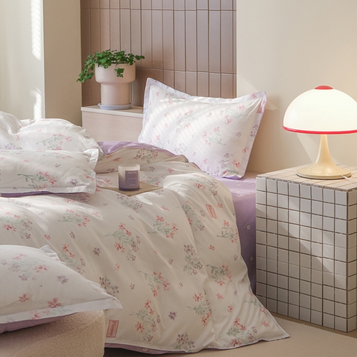 91家纺网 家纺一手货源 找家纺 布可家纺 2025新款水洗棉印花四件套系列 恋爱花束