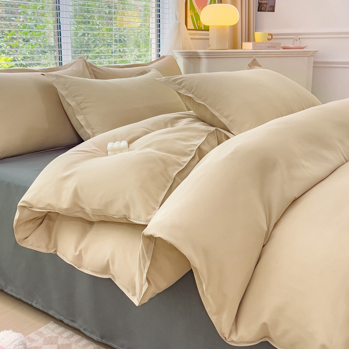 91家纺网 家纺一手货源 找家纺 布可家纺 2025新款水洗棉印花四件套系列 拿铁