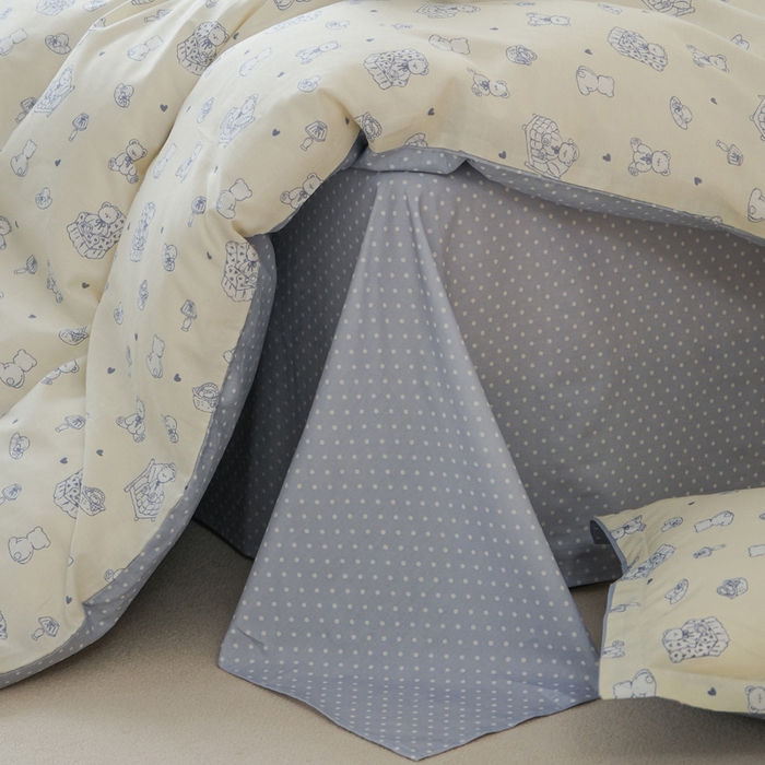 91家纺网 家纺一手货源 找家纺 布可家纺 2025新款水洗棉印花四件套系列 奶白熊