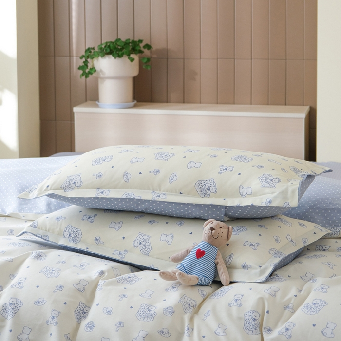 91家纺网 家纺一手货源 找家纺 布可家纺 2025新款水洗棉印花四件套系列 奶白熊