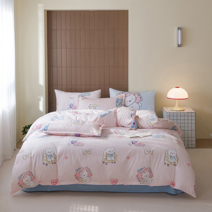 布可家纺 2025新款水洗棉印花四件套系列 你好凯蒂