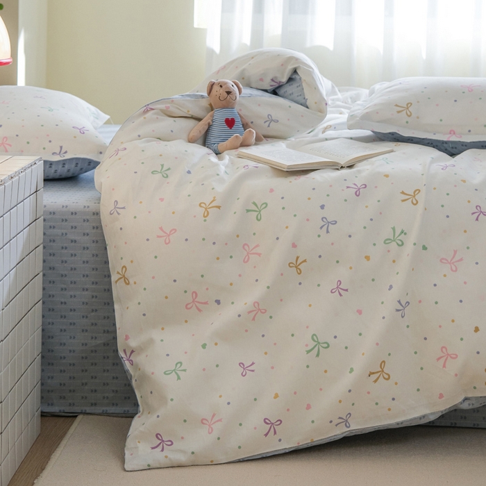 91家纺网 家纺一手货源 找家纺 布可家纺 2025新款水洗棉印花四件套系列 七彩蝴蝶