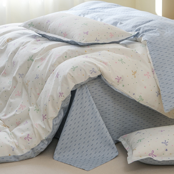 91家纺网 家纺一手货源 找家纺 布可家纺 2025新款水洗棉印花四件套系列 七彩蝴蝶