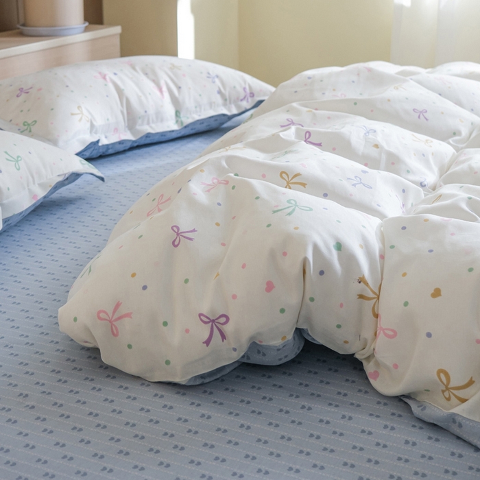 91家纺网 家纺一手货源 找家纺 布可家纺 2025新款水洗棉印花四件套系列 七彩蝴蝶