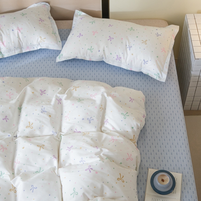 91家纺网 家纺一手货源 找家纺 布可家纺 2025新款水洗棉印花四件套系列 七彩蝴蝶