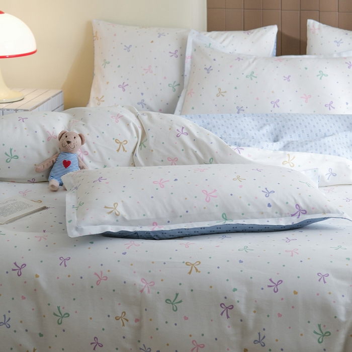 91家纺网 家纺一手货源 找家纺 布可家纺 2025新款水洗棉印花四件套系列 七彩蝴蝶