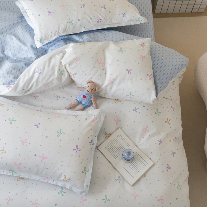 91家纺网 家纺一手货源 找家纺 布可家纺 2025新款水洗棉印花四件套系列 七彩蝴蝶