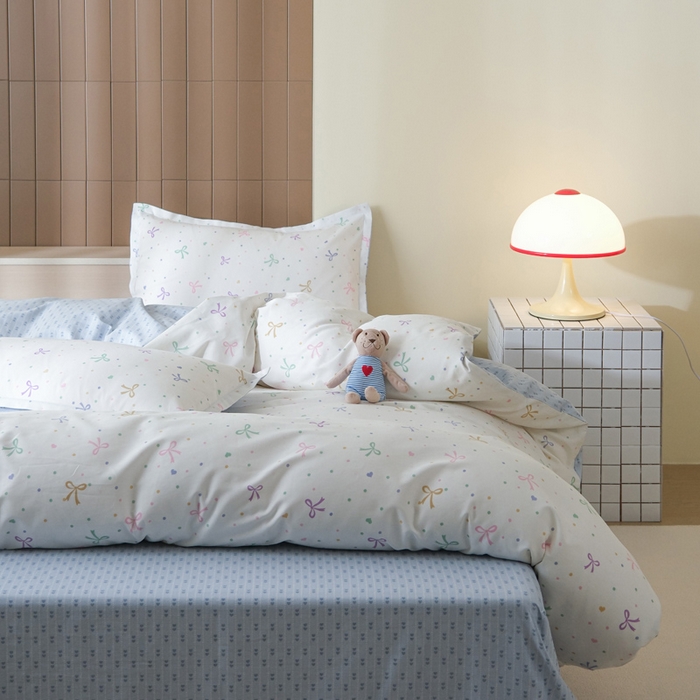 91家纺网 家纺一手货源 找家纺 布可家纺 2025新款水洗棉印花四件套系列 七彩蝴蝶