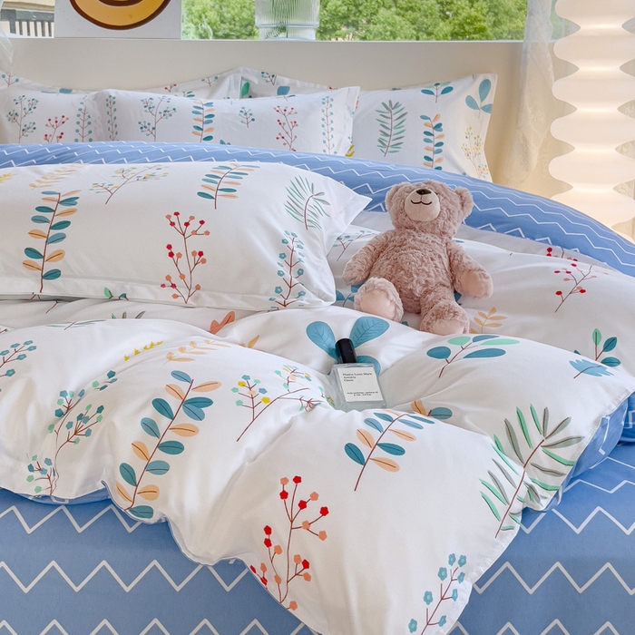 91家纺网 家纺一手货源 找家纺 布可家纺 2025新款水洗棉印花四件套系列 晴朗