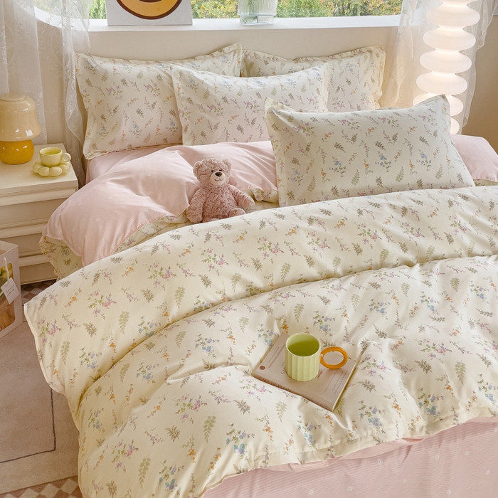 91家纺网 家纺一手货源 找家纺 布可家纺 2025新款水洗棉印花四件套系列 生机