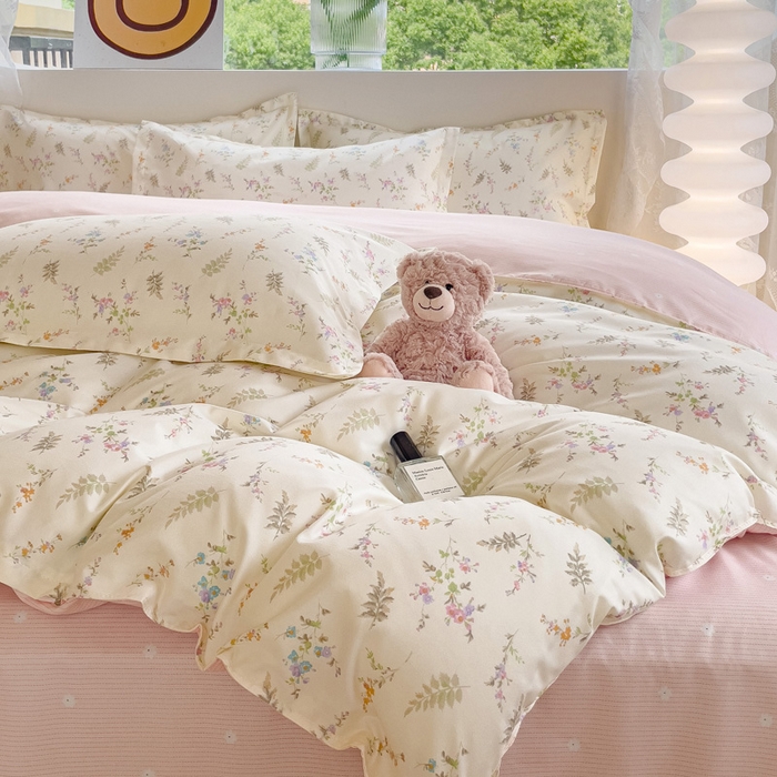 91家纺网 家纺一手货源 找家纺 布可家纺 2025新款水洗棉印花四件套系列 生机