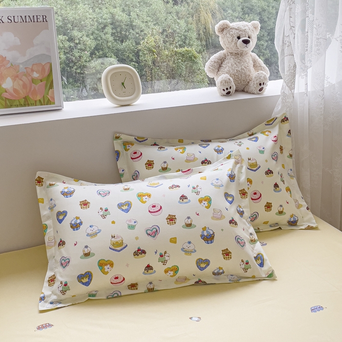 91家纺网 家纺一手货源 找家纺 布可家纺 2025新款水洗棉印花四件套系列 甜心花园