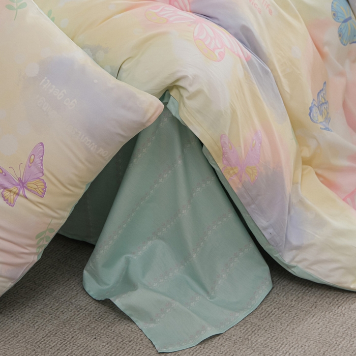 91家纺网 家纺一手货源 找家纺 布可家纺 2025新款水洗棉印花四件套系列 晕染梦幻蝴蝶