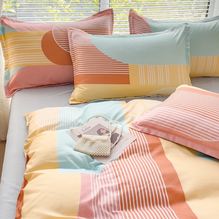 91家纺网 家纺一手货源 找家纺 布可家纺 2025新款水洗棉印花四件套系列 长廊