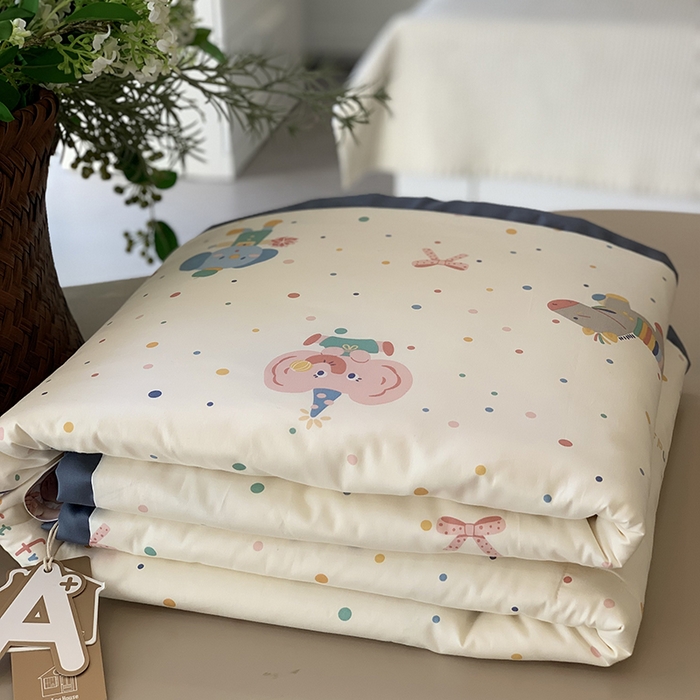 91家纺网 家纺一手货源 找家纺 汇庭 2025新款长绒棉夏被系列 泡泡小象