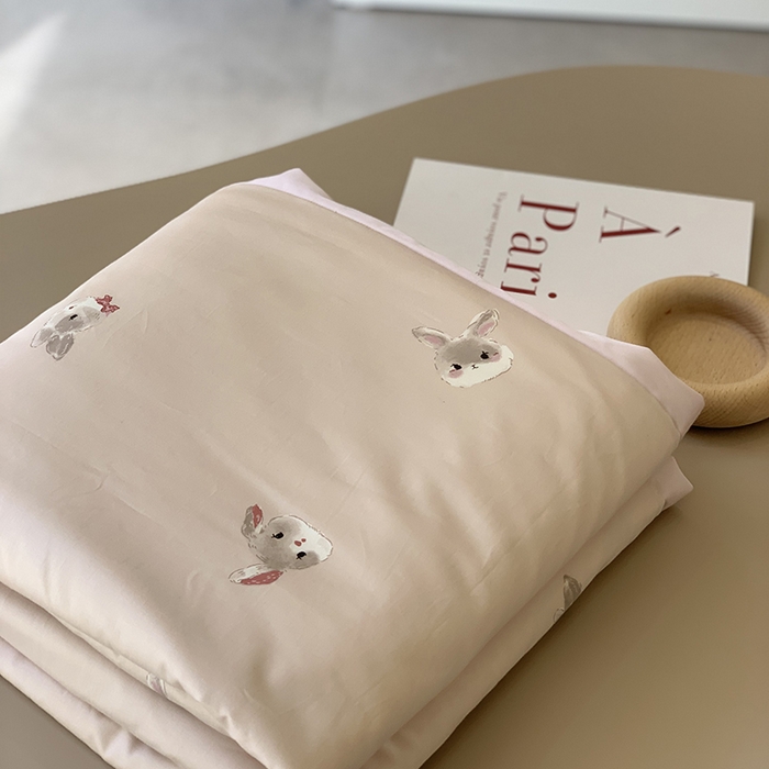 91家纺网 家纺一手货源 找家纺 汇庭 2025新款长绒棉夏被系列 脏脏兔