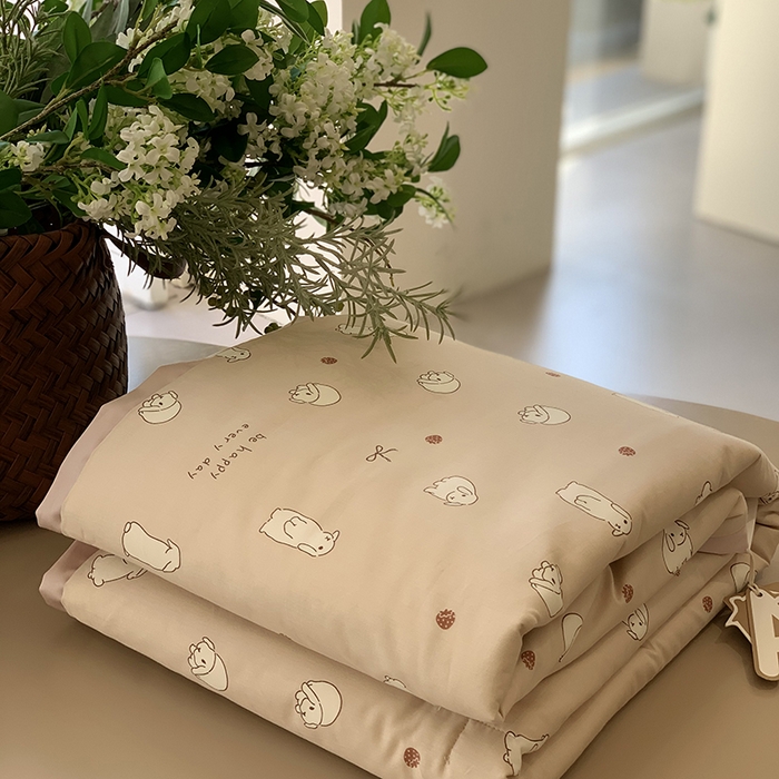 汇庭 2025新款长绒棉夏被系列 白桃兔