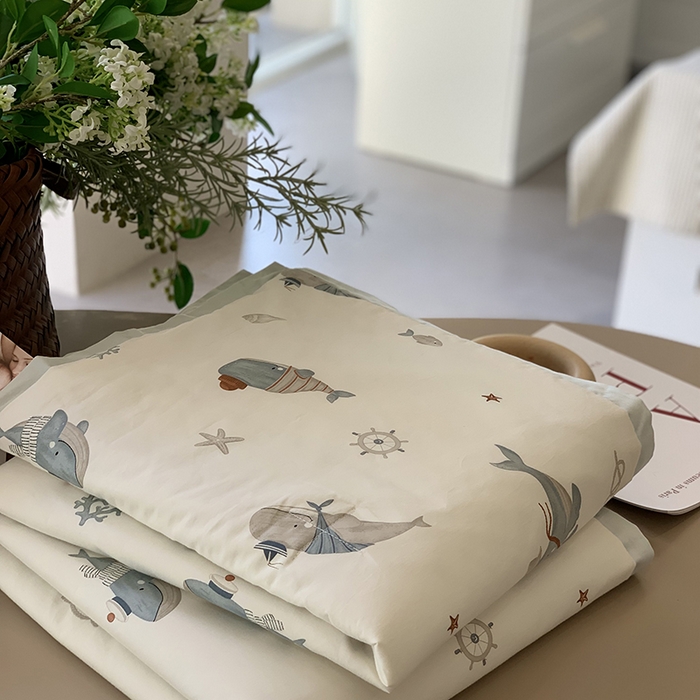 91家纺网 家纺一手货源 找家纺 汇庭 2025新款长绒棉夏被系列 鲸鱼长官