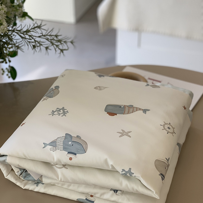 91家纺网 家纺一手货源 找家纺 汇庭 2025新款长绒棉夏被系列 鲸鱼长官